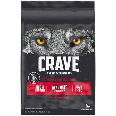 CRAVE Grain Free Adult Dry Dog Food with Protein from Beef, 22 lb. Bag