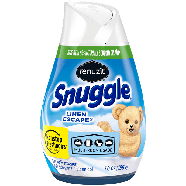 Renuzit Snuggle Solid Gel Air Freshener Cone, Linen Escape Scent, Nonstop Freshness, 7 Ounces, 1 Cone